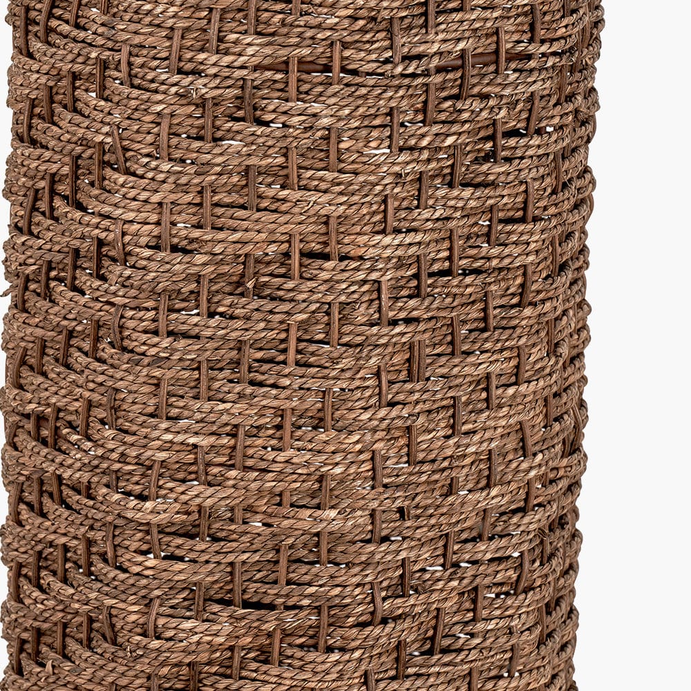 Andros Brown Woven Seagrass Floor Lamp.