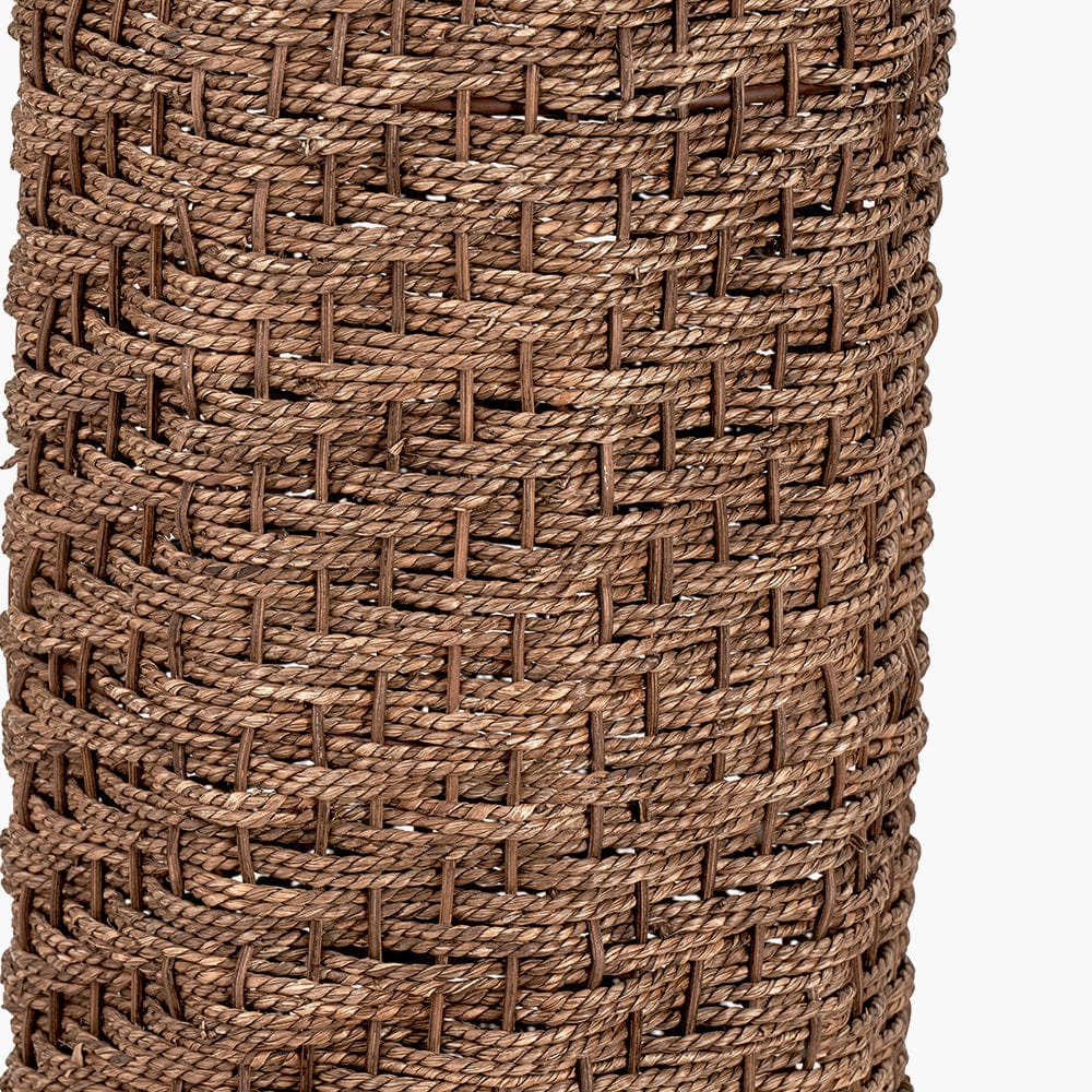 Pacific Lifestyle Lighting Andros Brown Woven Seagrass Floor Lamp House of Isabella UK