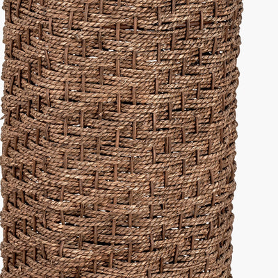 Pacific Lifestyle Lighting Andros Brown Woven Seagrass Floor Lamp House of Isabella UK