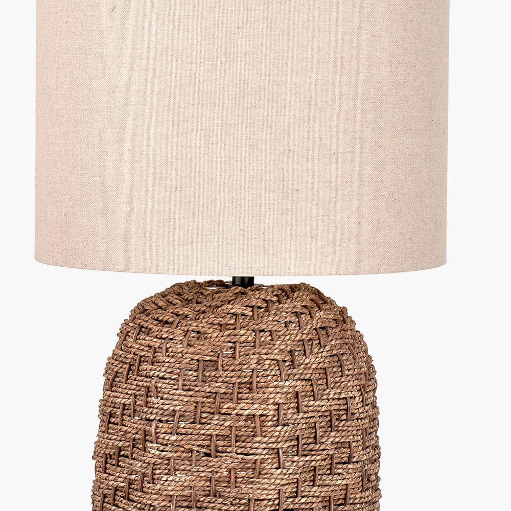 Pacific Lifestyle Lighting Andros Brown Woven Seagrass Floor Lamp House of Isabella UK