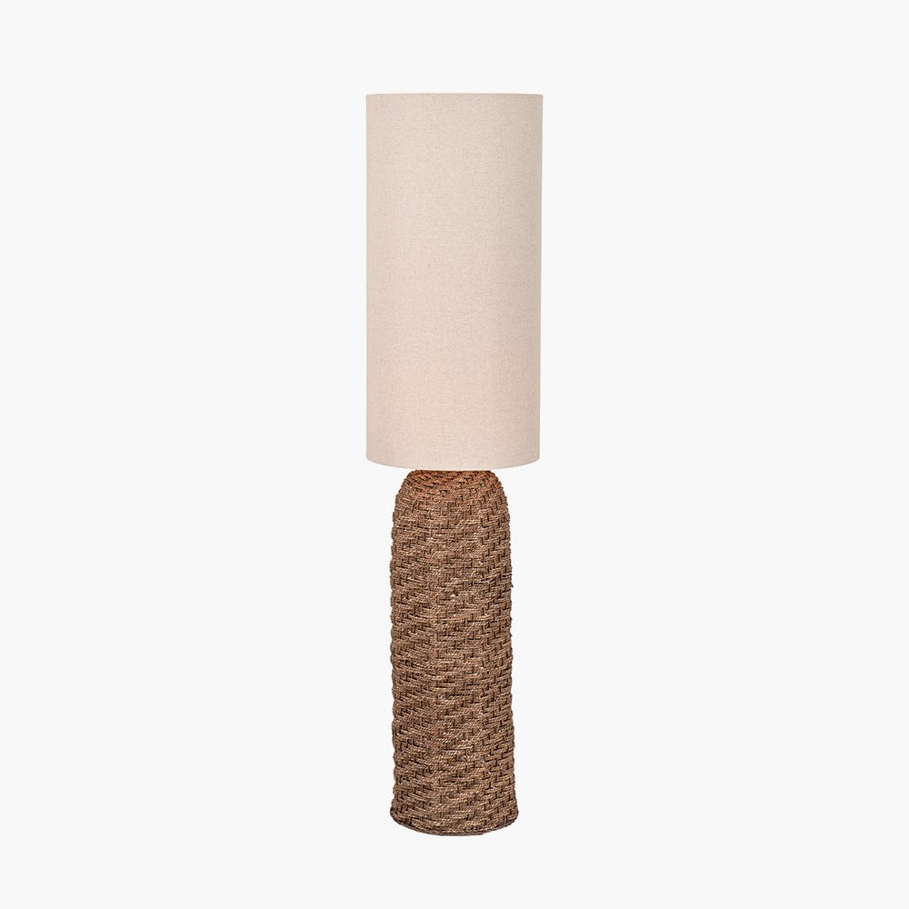 Andros Brown Woven Seagrass Floor Lamp.