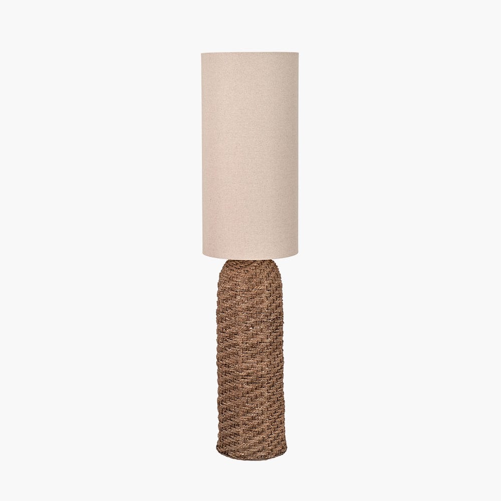 Andros Brown Woven Seagrass Floor Lamp.