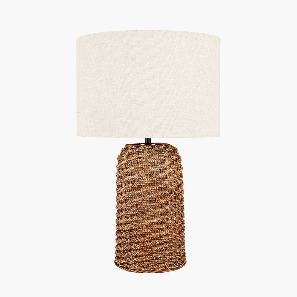 Pacific Lifestyle Lighting Andros Brown Woven Seagrass Table Lamp House of Isabella UK
