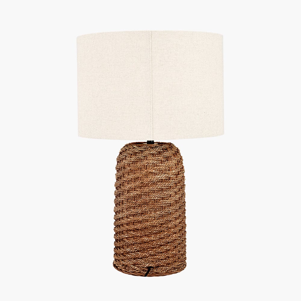 Pacific Lifestyle Lighting Andros Brown Woven Seagrass Table Lamp House of Isabella UK