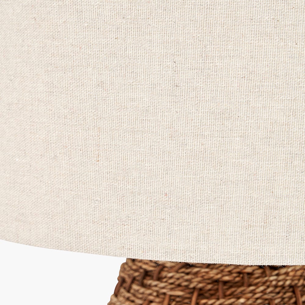 Pacific Lifestyle Lighting Andros Brown Woven Seagrass Table Lamp House of Isabella UK