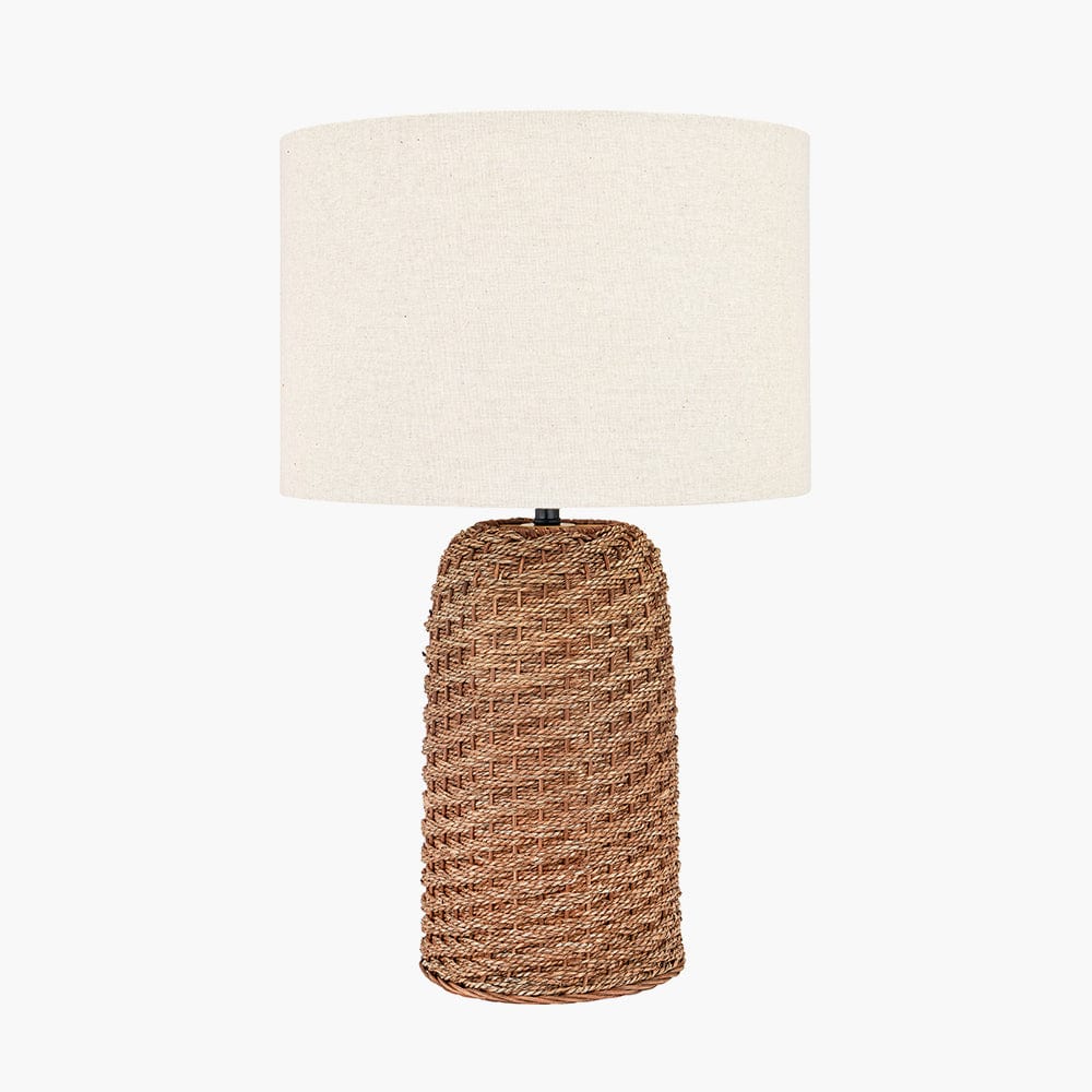 Pacific Lifestyle Lighting Andros Brown Woven Seagrass Table Lamp House of Isabella UK