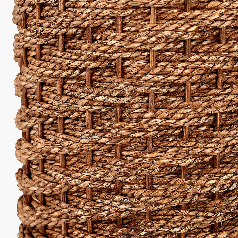 Pacific Lifestyle Lighting Andros Brown Woven Seagrass Table Lamp House of Isabella UK