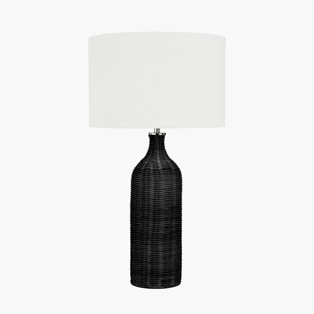 Anika Black Rattan Bottle Table Lamp.