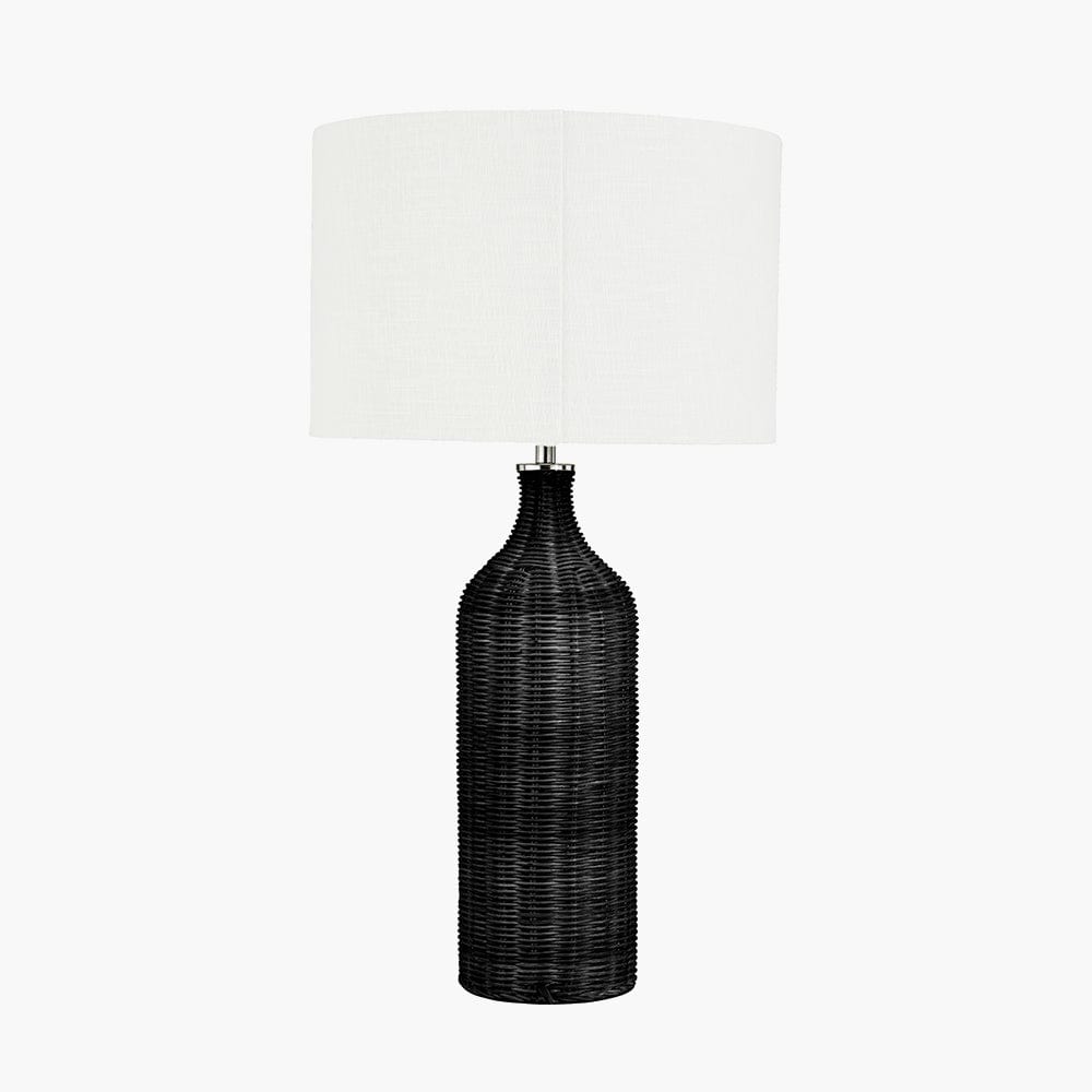 Anika Black Rattan Bottle Table Lamp.