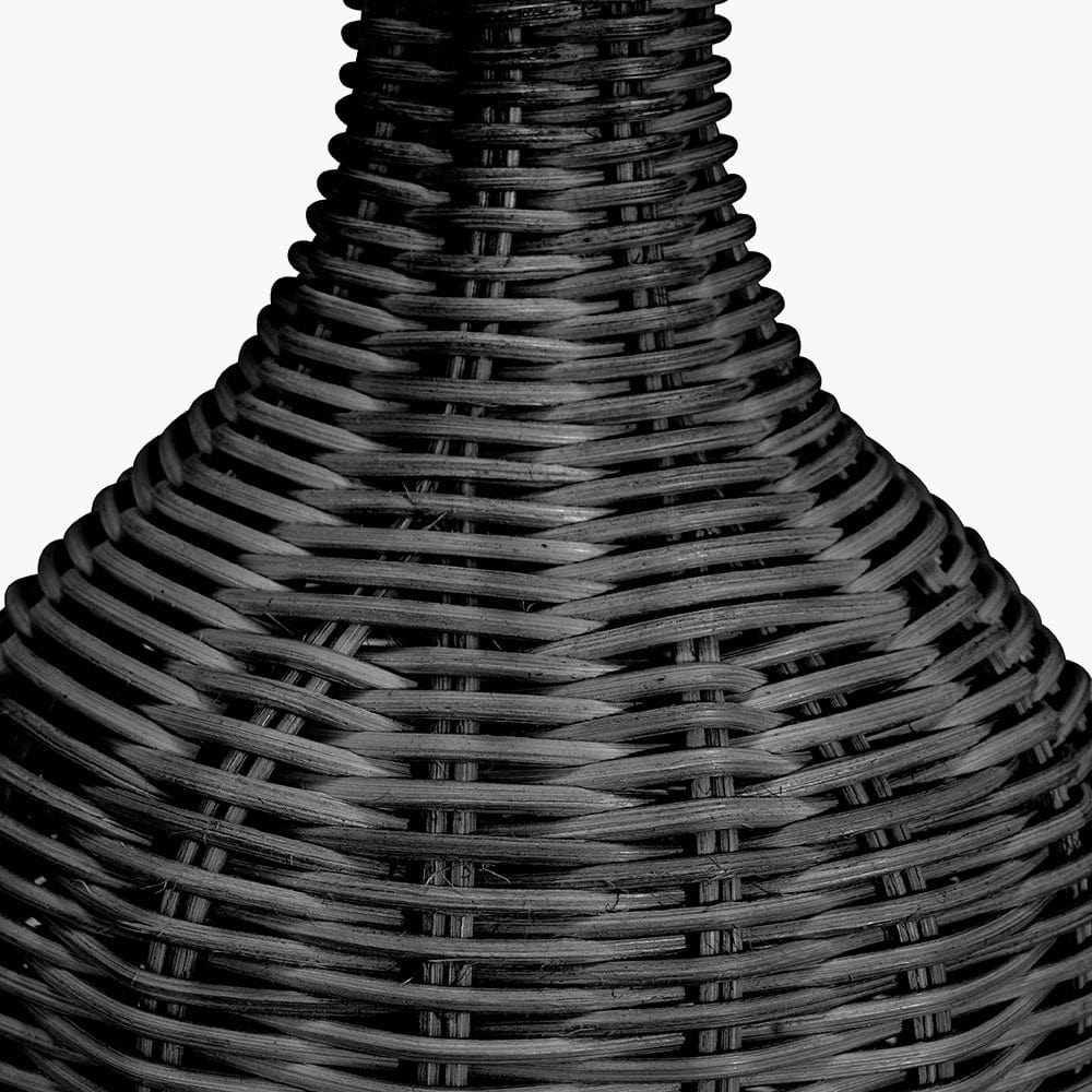 Anika Black Rattan Bottle Table Lamp.