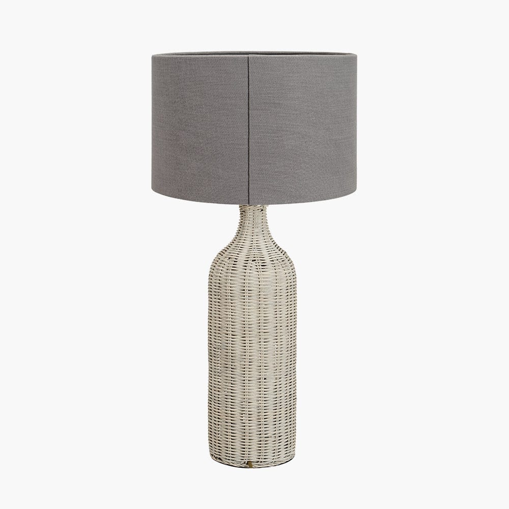 Anika Grey Wash Rattan Bottle Table Lamp.