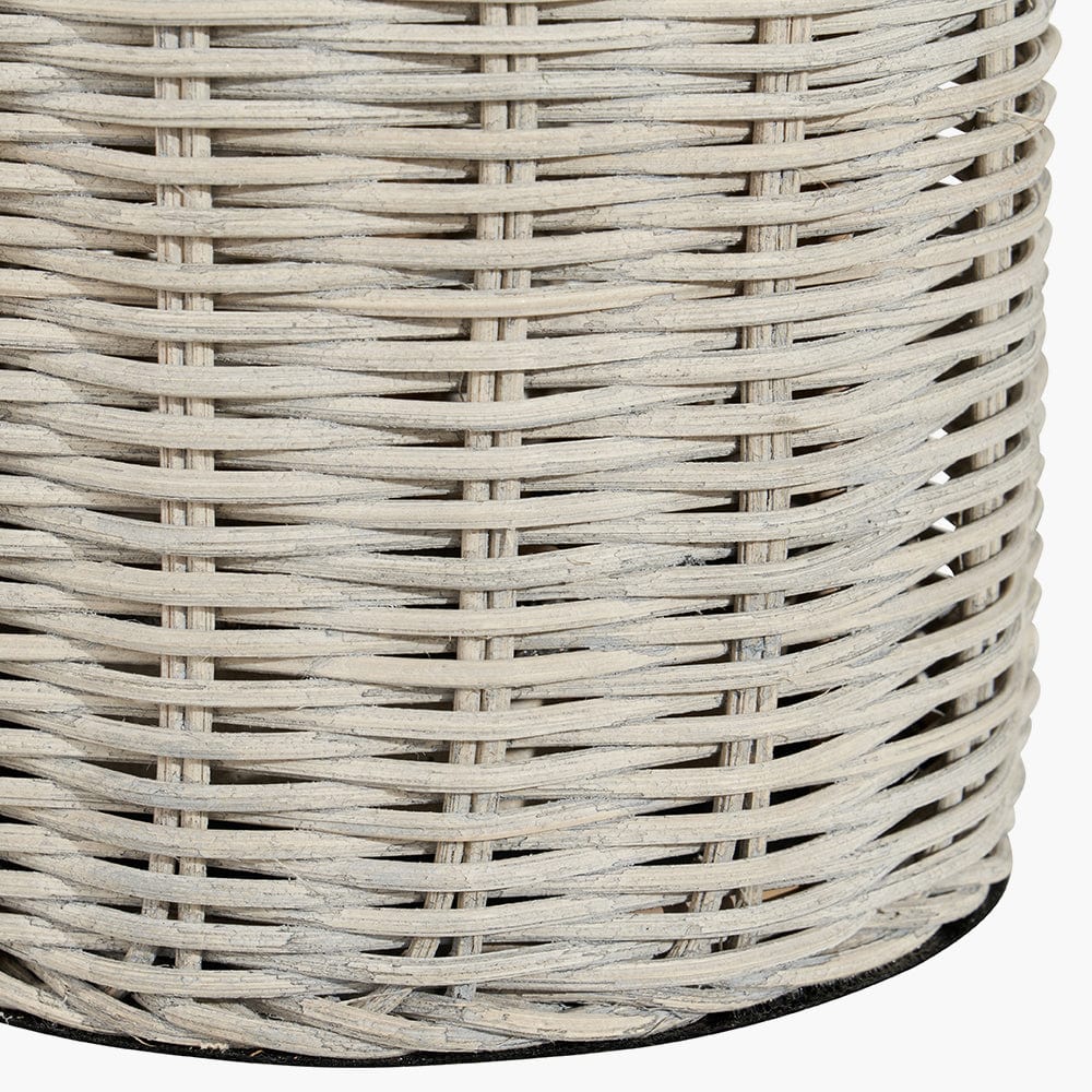 Anika Grey Wash Rattan Bottle Table Lamp.