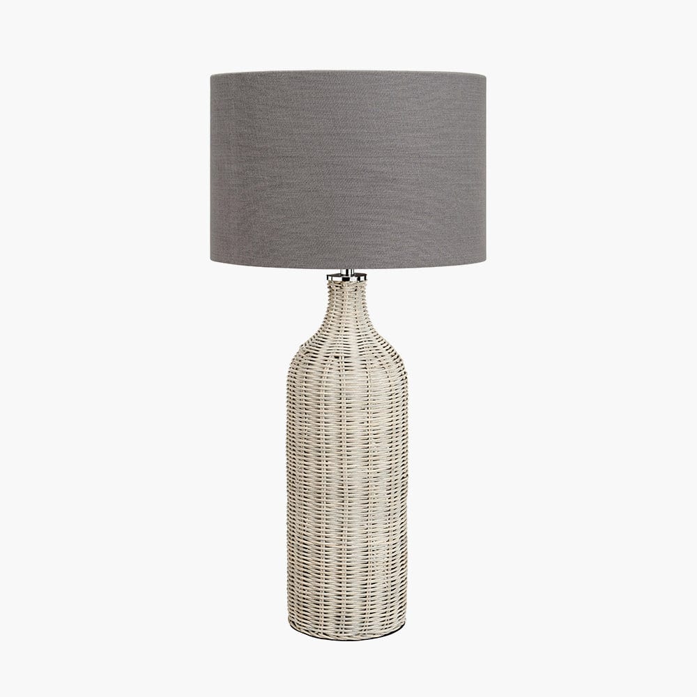 Anika Grey Wash Rattan Bottle Table Lamp.