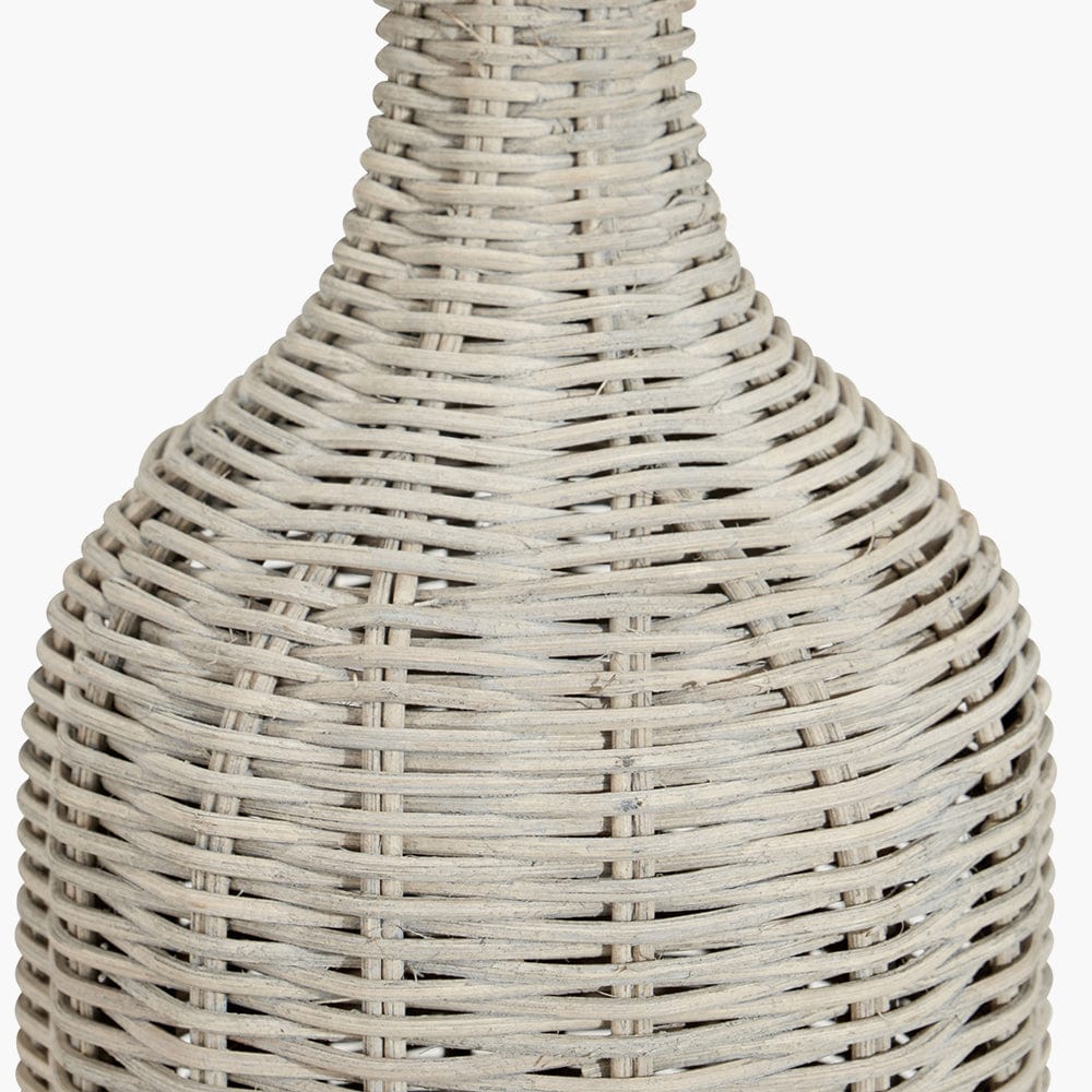 Anika Grey Wash Rattan Bottle Table Lamp.