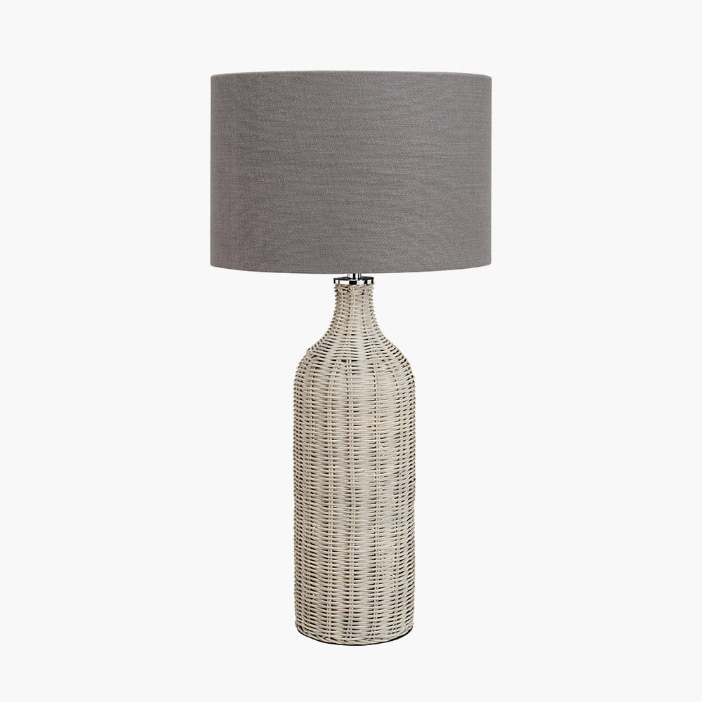 Anika Grey Wash Rattan Bottle Table Lamp.