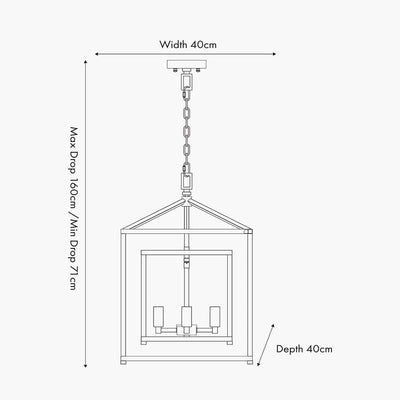 Pacific Lifestyle Lighting Anis Black Metal 4 Light Cube Pendant House of Isabella UK