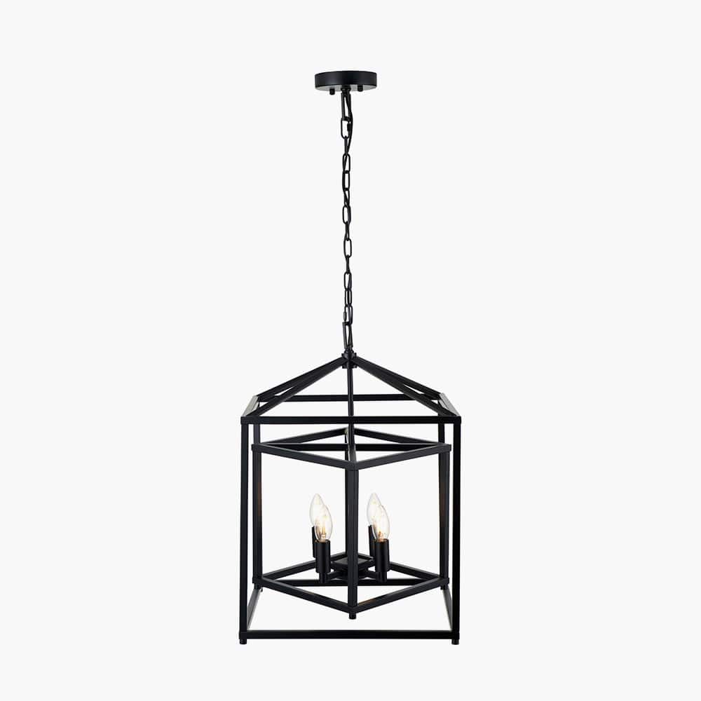 Pacific Lifestyle Lighting Anis Black Metal 4 Light Cube Pendant House of Isabella UK