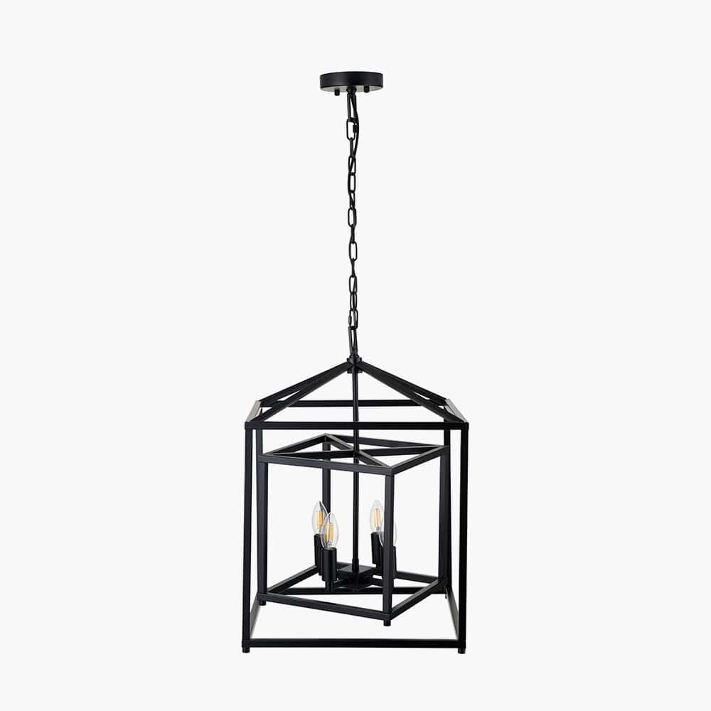 Pacific Lifestyle Lighting Anis Black Metal 4 Light Cube Pendant House of Isabella UK