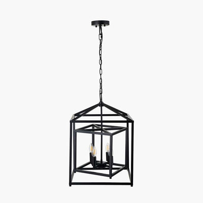 Pacific Lifestyle Lighting Anis Black Metal 4 Light Cube Pendant House of Isabella UK