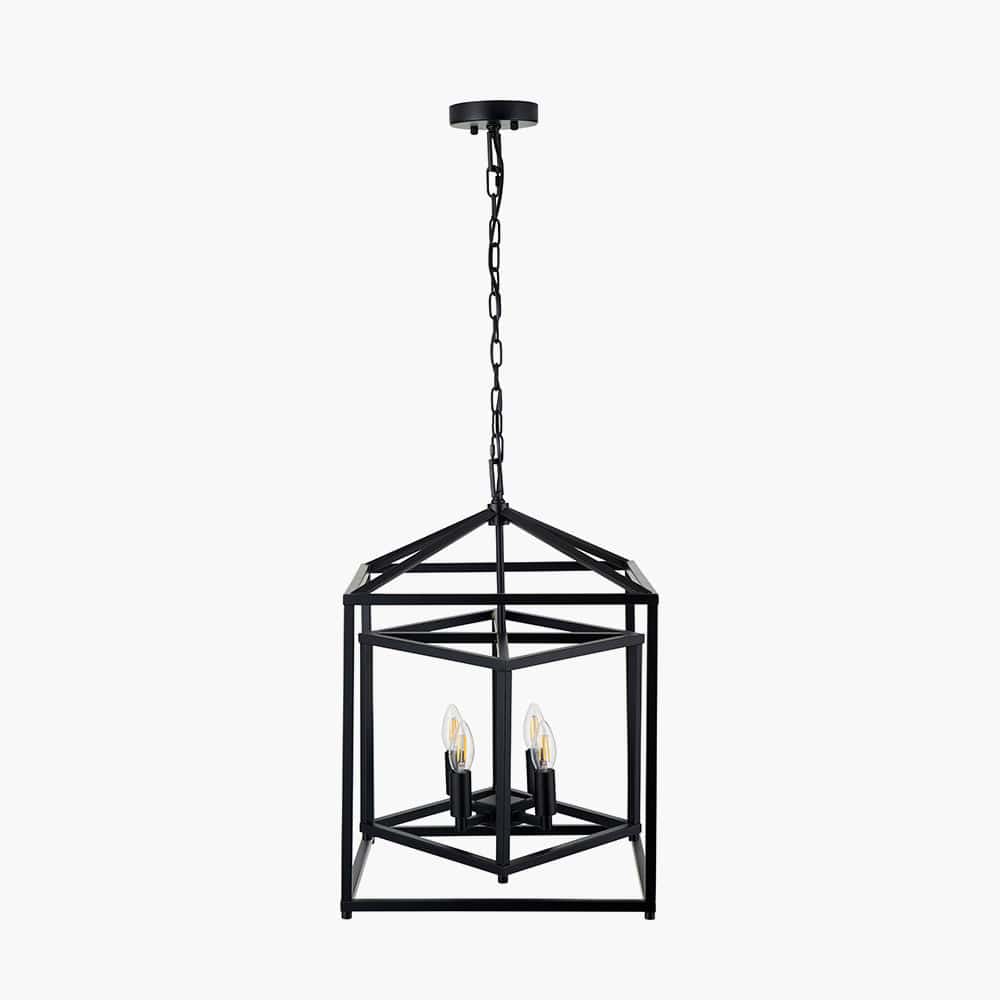 Anis Black Metal 4 Light Cube Pendant.