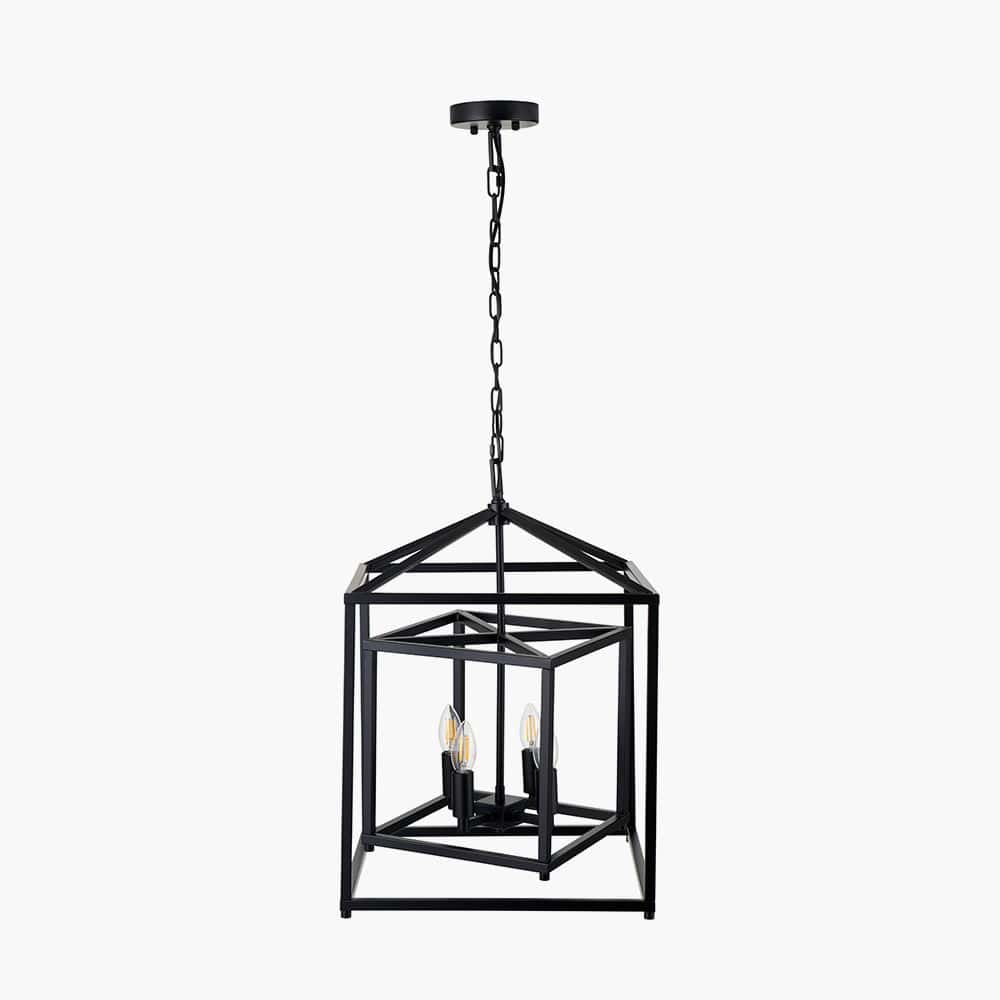 Anis Black Metal 4 Light Cube Pendant.