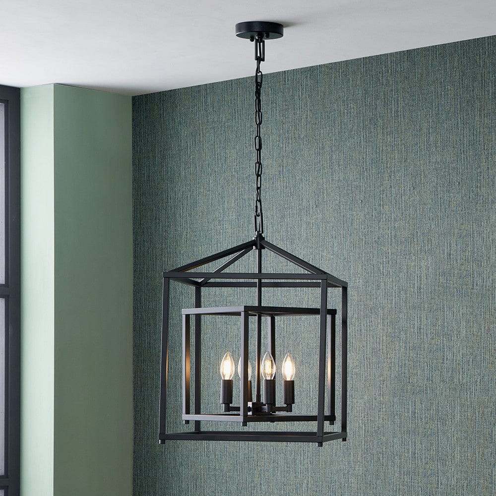 Anis Black Metal 4 Light Cube Pendant.
