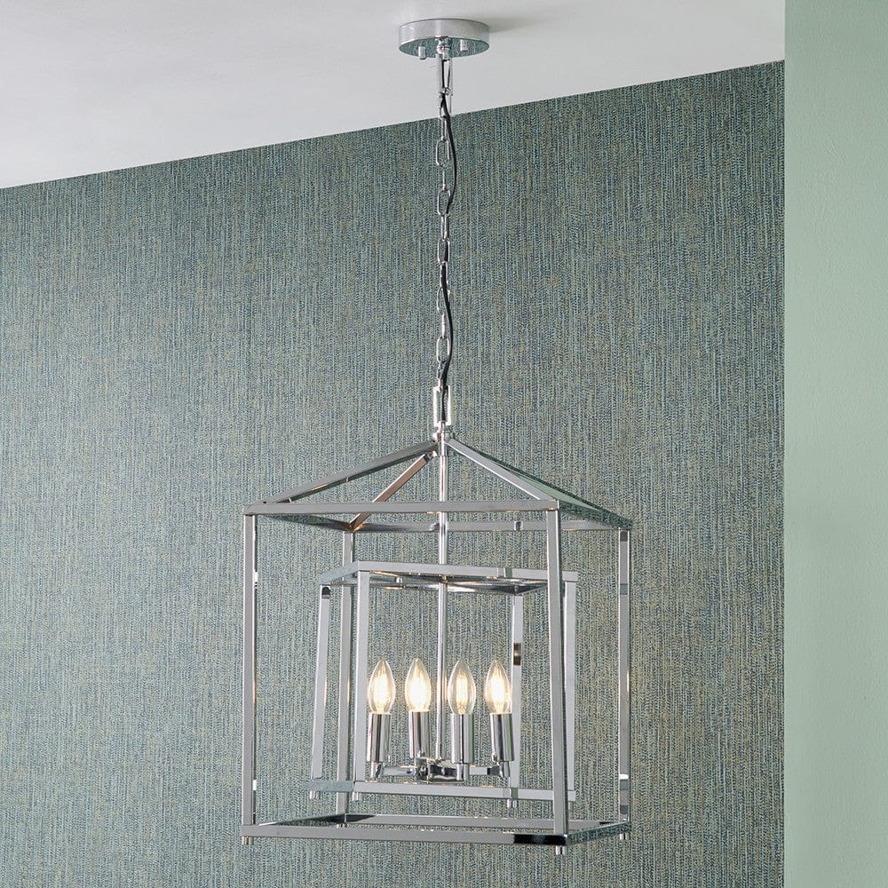 Anis Nickel Metal 4 Light Cube Pendant.
