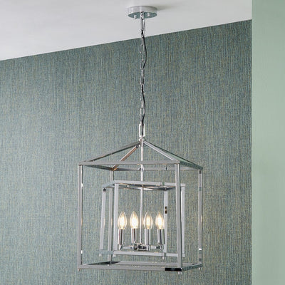 Pacific Lifestyle Lighting Anis Nickel Metal 4 Light Cube Pendant House of Isabella UK