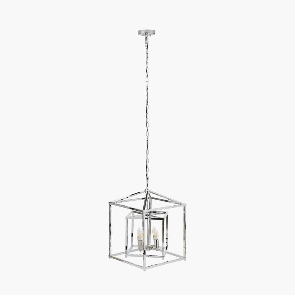 Anis Nickel Metal 4 Light Cube Pendant.