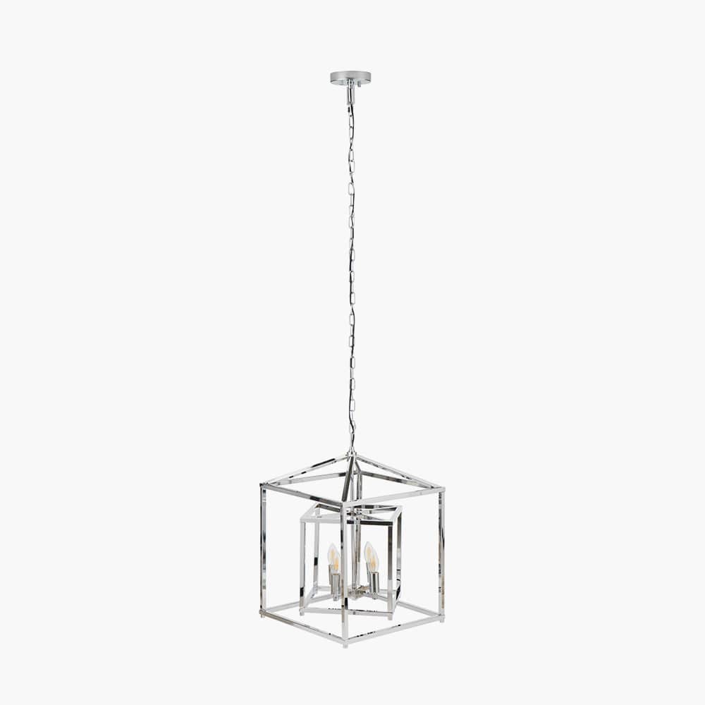 Pacific Lifestyle Lighting Anis Nickel Metal 4 Light Cube Pendant House of Isabella UK