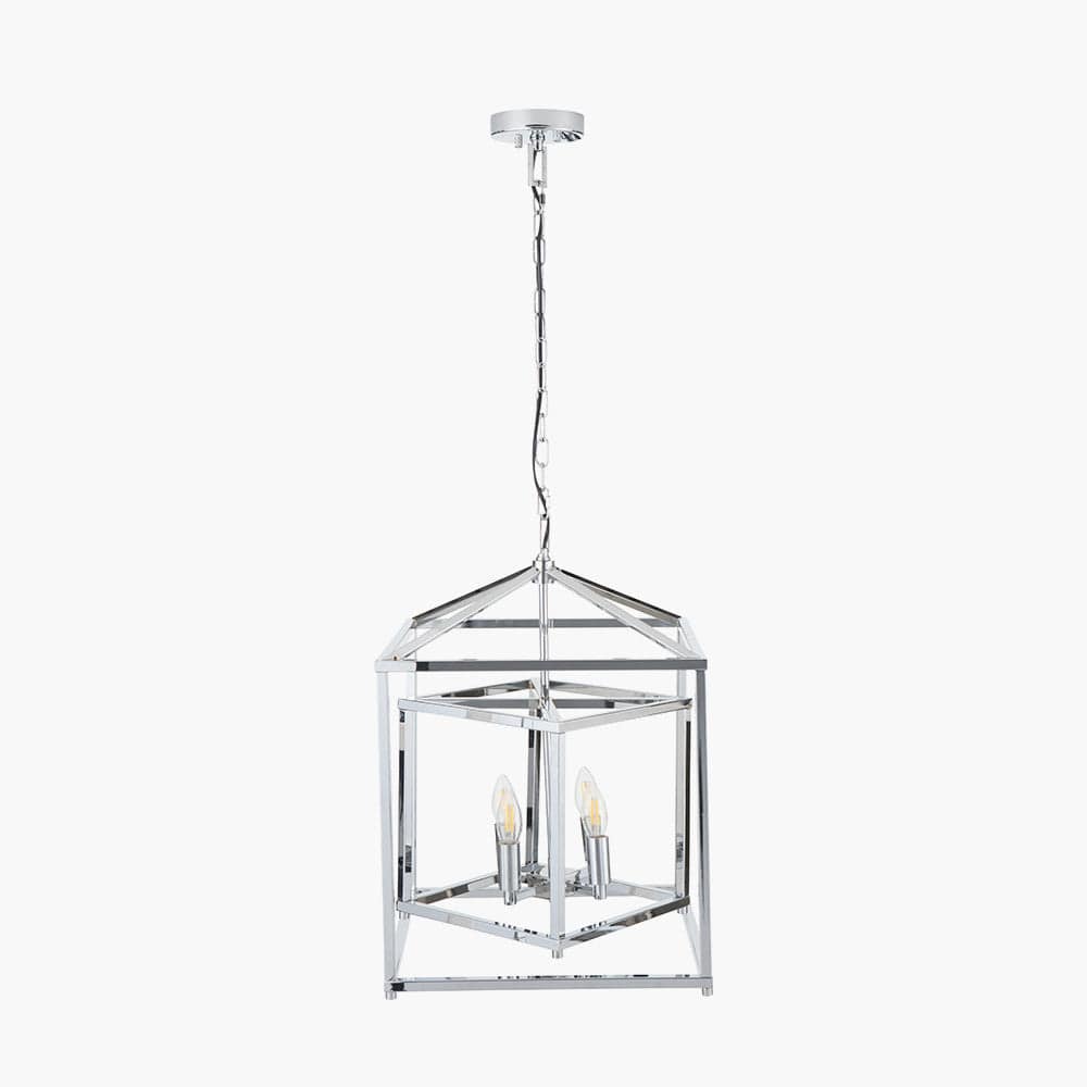 Pacific Lifestyle Lighting Anis Nickel Metal 4 Light Cube Pendant House of Isabella UK