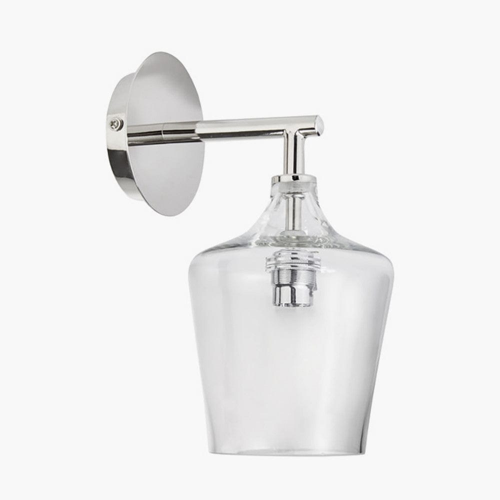 Anise Silver Metal and Glass Wall Light.