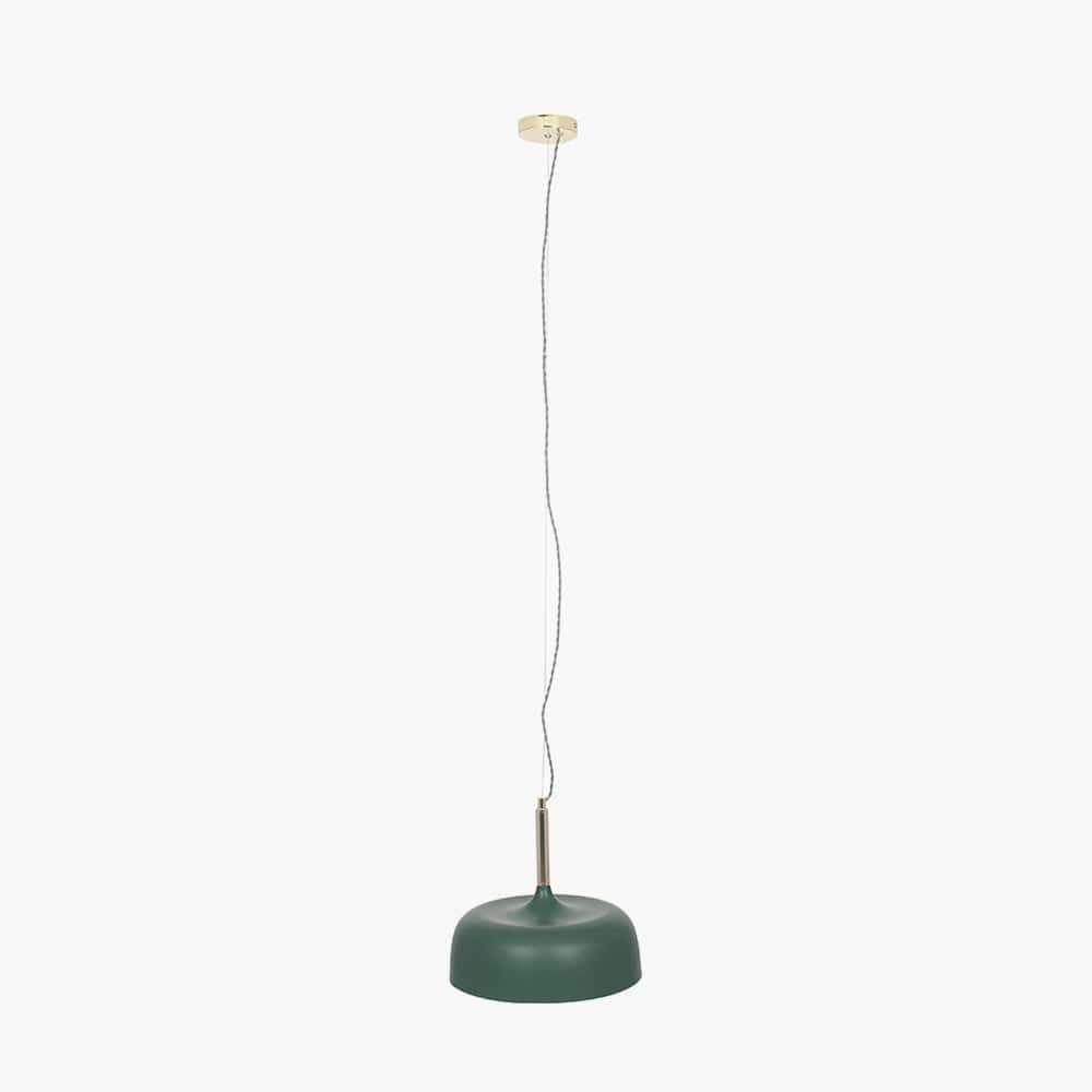 Anke Matt Bottle Green Domed Metal Pendant.
