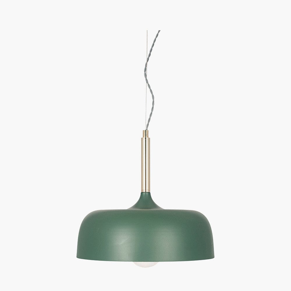 Anke Matt Bottle Green Domed Metal Pendant.