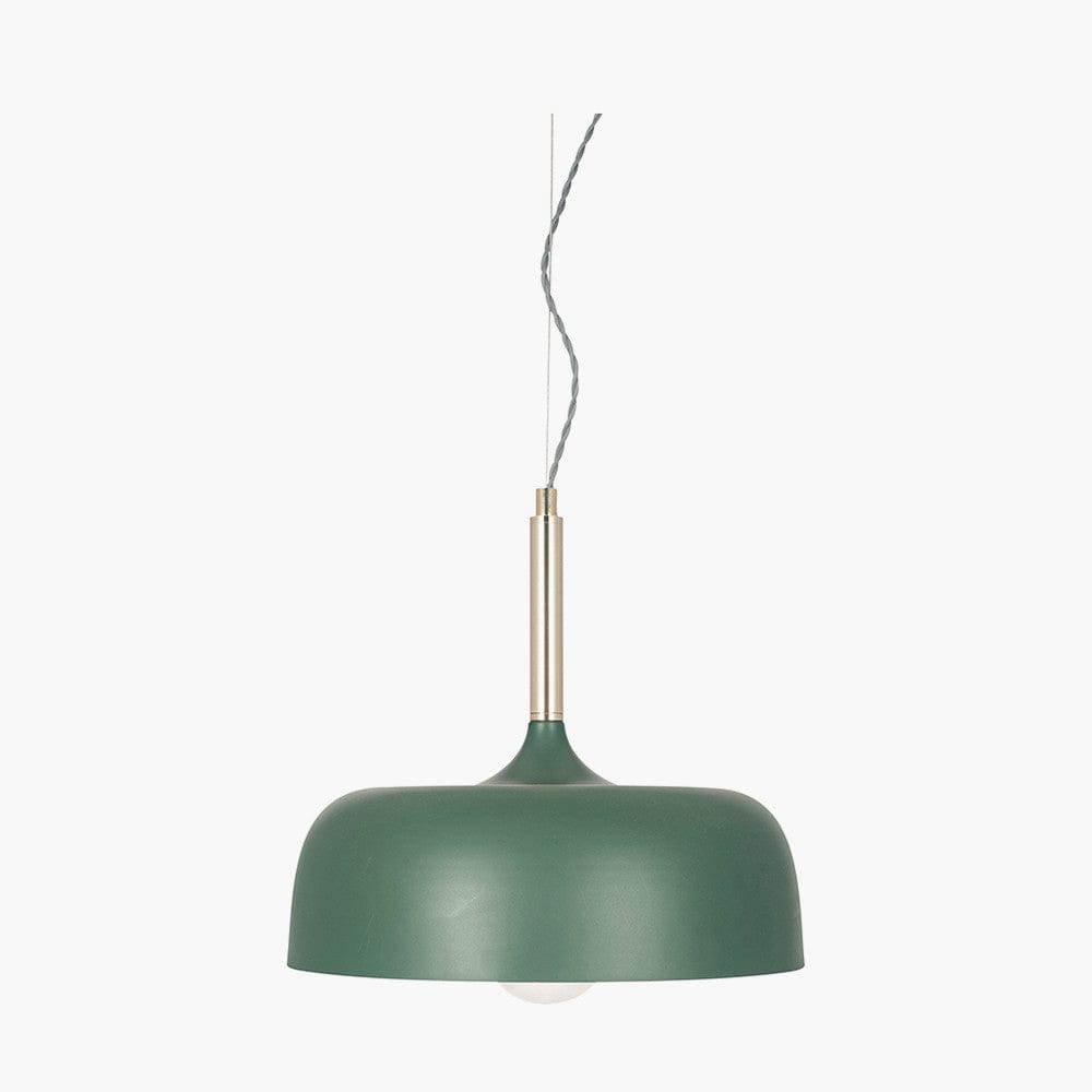 Pacific Lifestyle Lighting Anke Matt Bottle Green Domed Metal Pendant House of Isabella UK