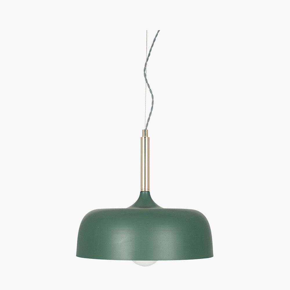 Anke Matt Bottle Green Domed Metal Pendant.