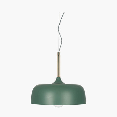 Pacific Lifestyle Lighting Anke Matt Bottle Green Domed Metal Pendant House of Isabella UK