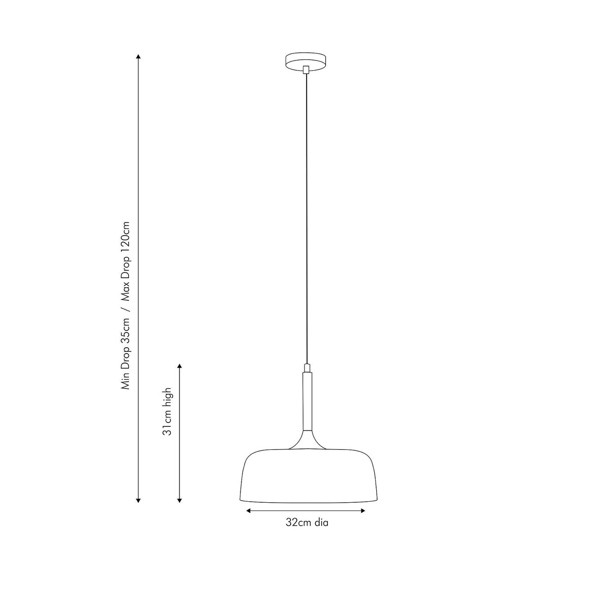 Anke Matt Cream Domed Metal Pendant.