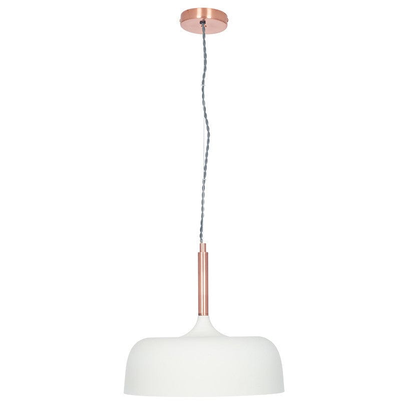 Pacific Lifestyle Lighting Anke Matt Cream Domed Metal Pendant House of Isabella UK