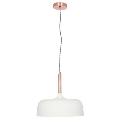 Pacific Lifestyle Lighting Anke Matt Cream Domed Metal Pendant House of Isabella UK