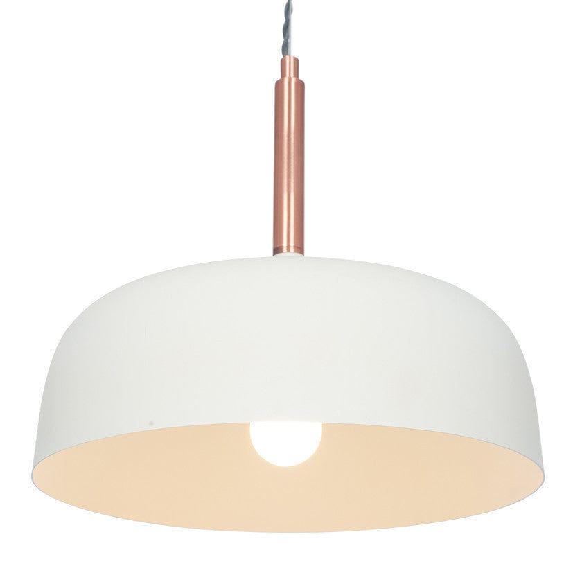 Pacific Lifestyle Lighting Anke Matt Cream Domed Metal Pendant House of Isabella UK