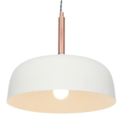 Pacific Lifestyle Lighting Anke Matt Cream Domed Metal Pendant House of Isabella UK