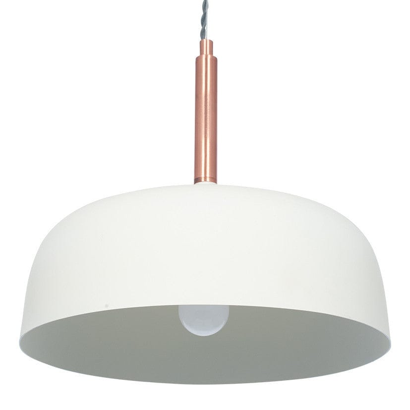 Anke Matt Cream Domed Metal Pendant.