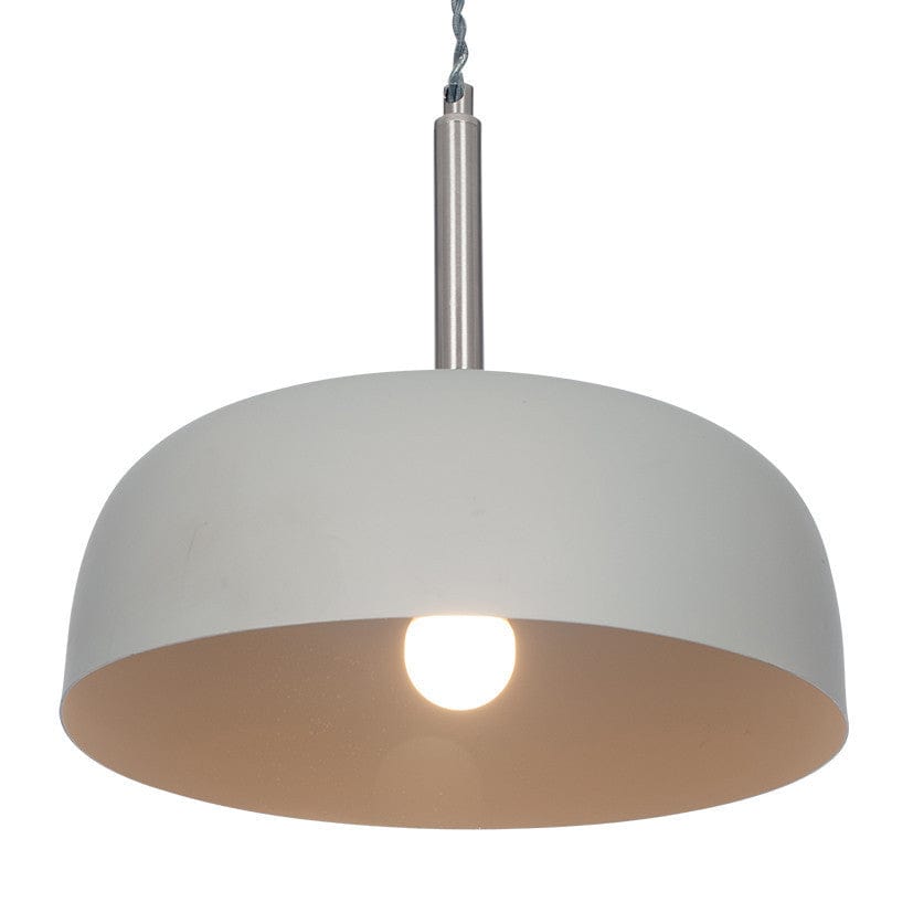 Anke Matt Grey Domed Metal Pendant.