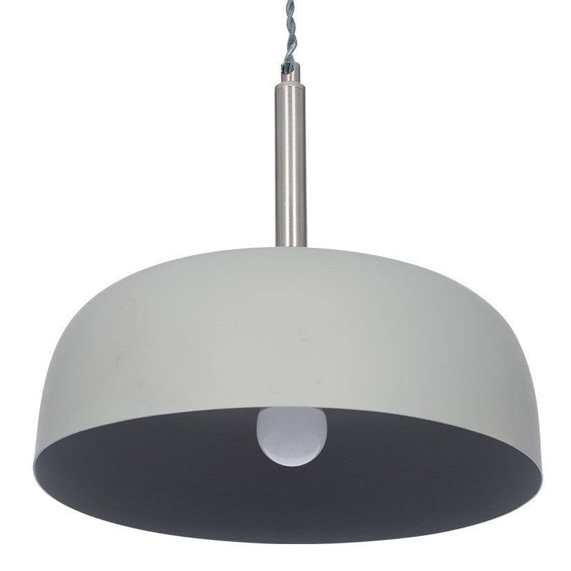 Anke Matt Grey Domed Metal Pendant.