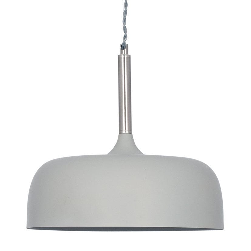 Anke Matt Grey Domed Metal Pendant.