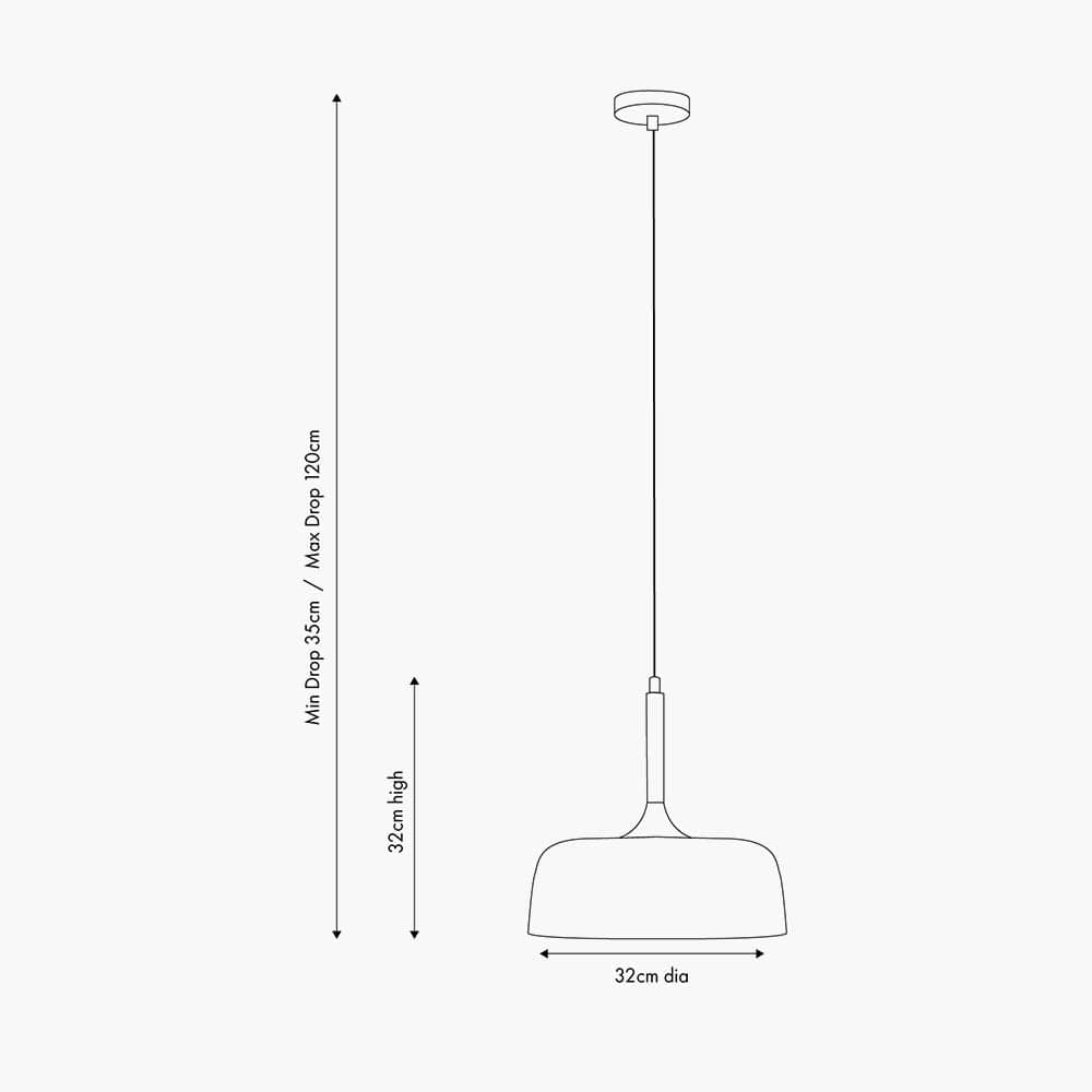 Anke Matt Indigo Domed Metal Pendant.