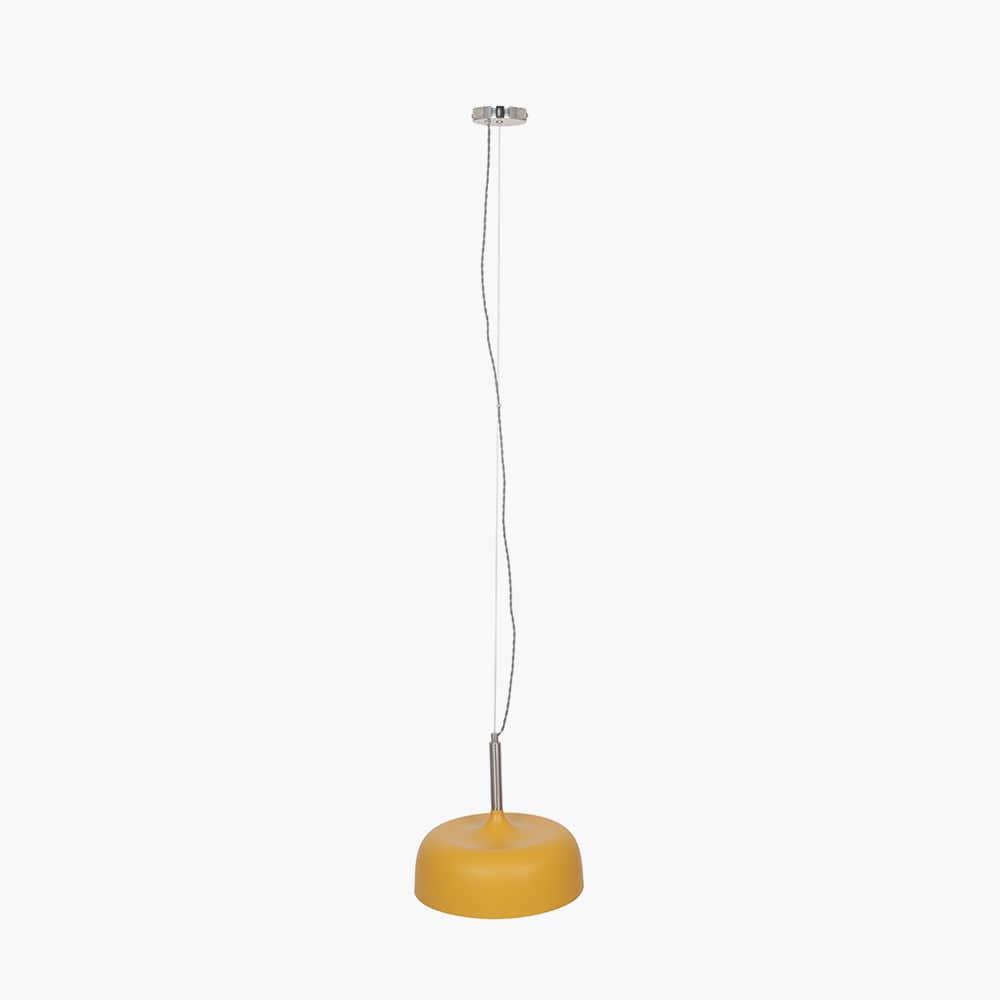 Anke Matt Mustard Domed Metal Pendant.