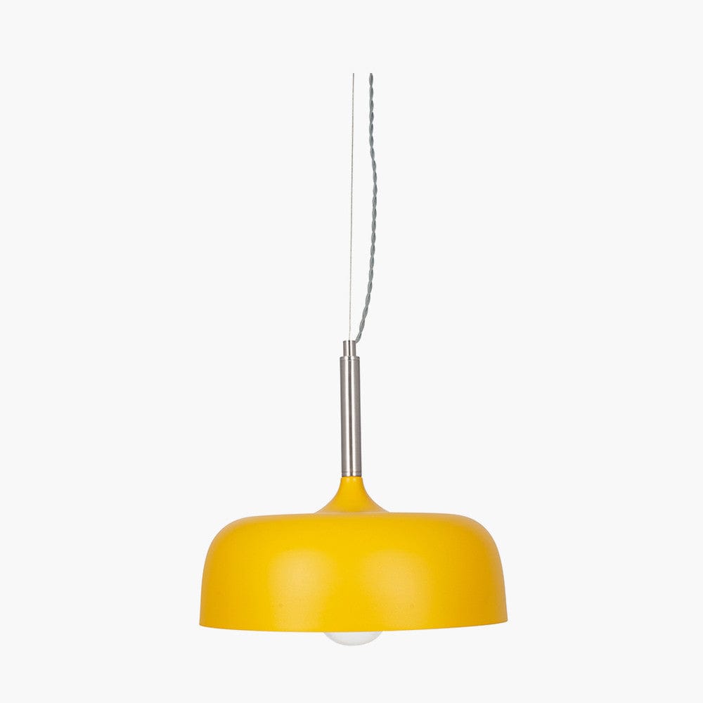 Anke Matt Mustard Domed Metal Pendant.