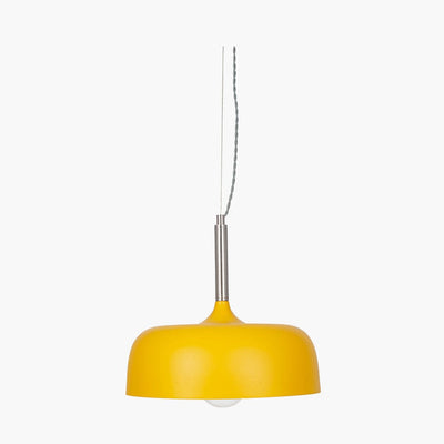 Pacific Lifestyle Lighting Anke Matt Mustard Domed Metal Pendant House of Isabella UK